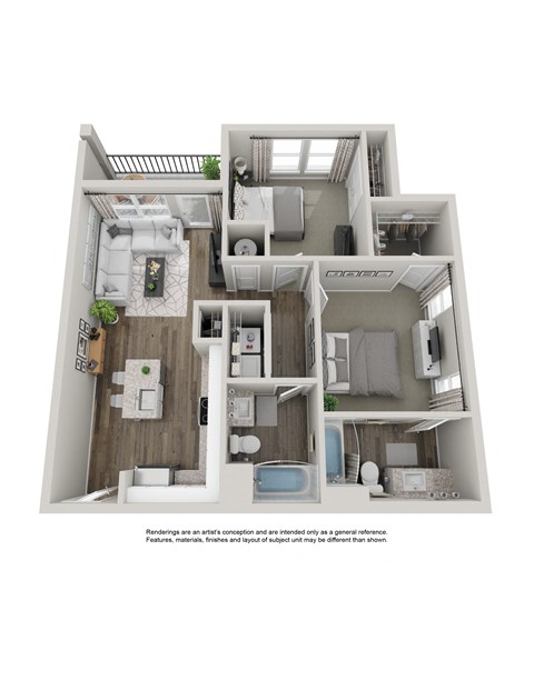 B1 Floor  plan 2 bed 2 bath